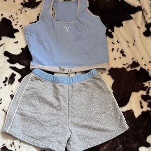 Blue and Gray Women's Jumpsuit